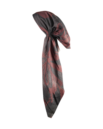 Revaz HS519A/N Black & Burgundy Big Flowers Adjustable Pre-Tied Bandanna with Velvet Grip myselflingerie.com